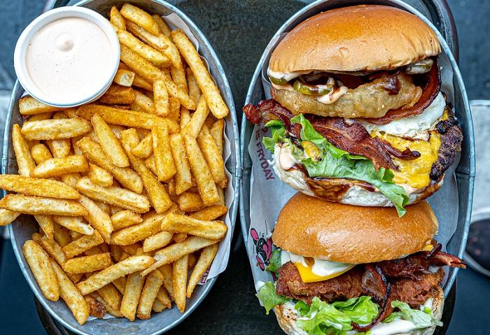 Burgers and fries from His Boy Elroy