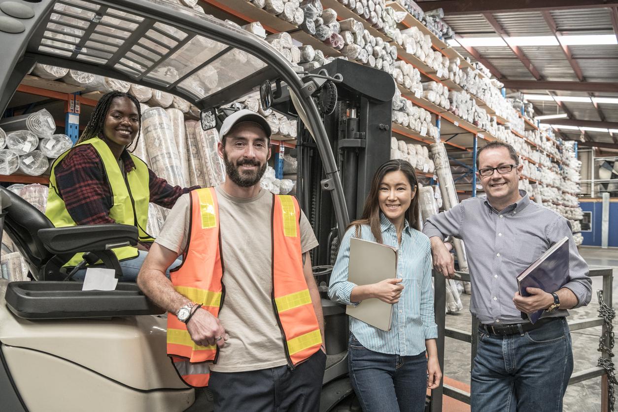 Group of workers in a warehouse