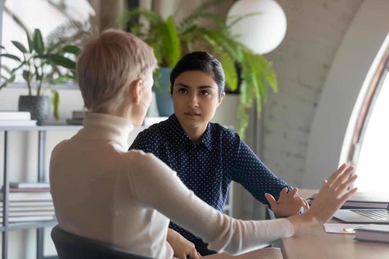 Two women negotiating