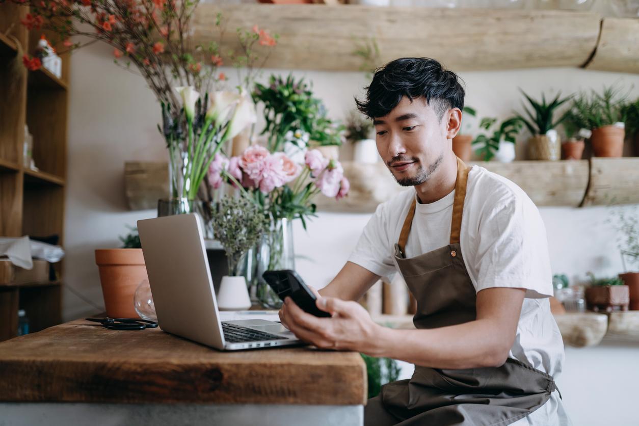 florist in his shop