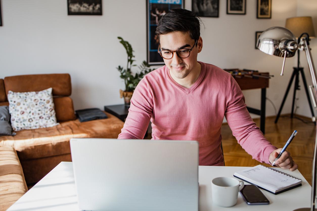 Man at desktop