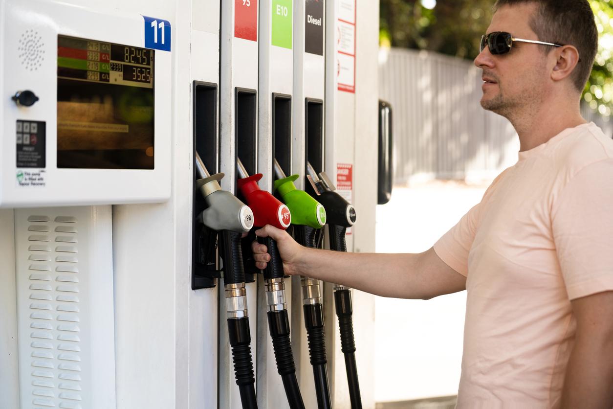 Man using petrol bowser