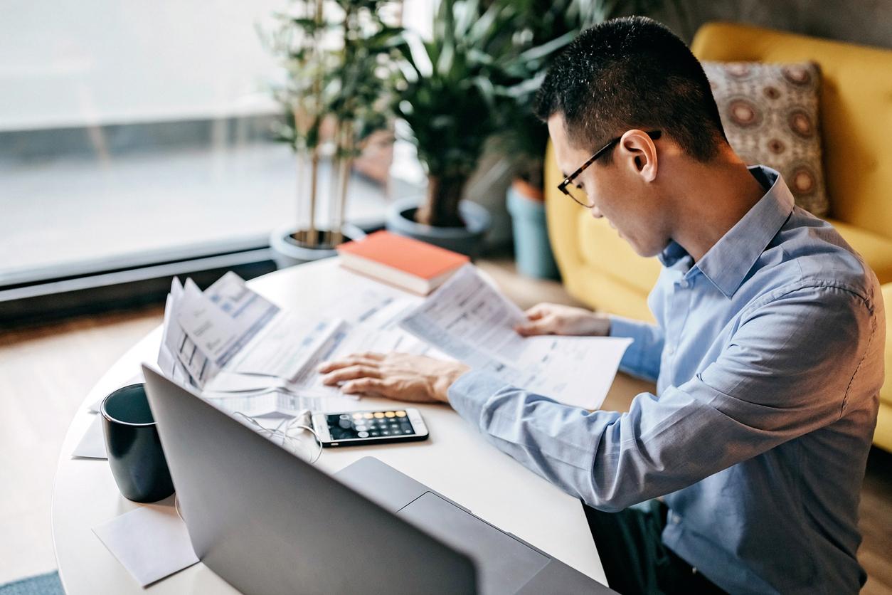 Man looking at documents