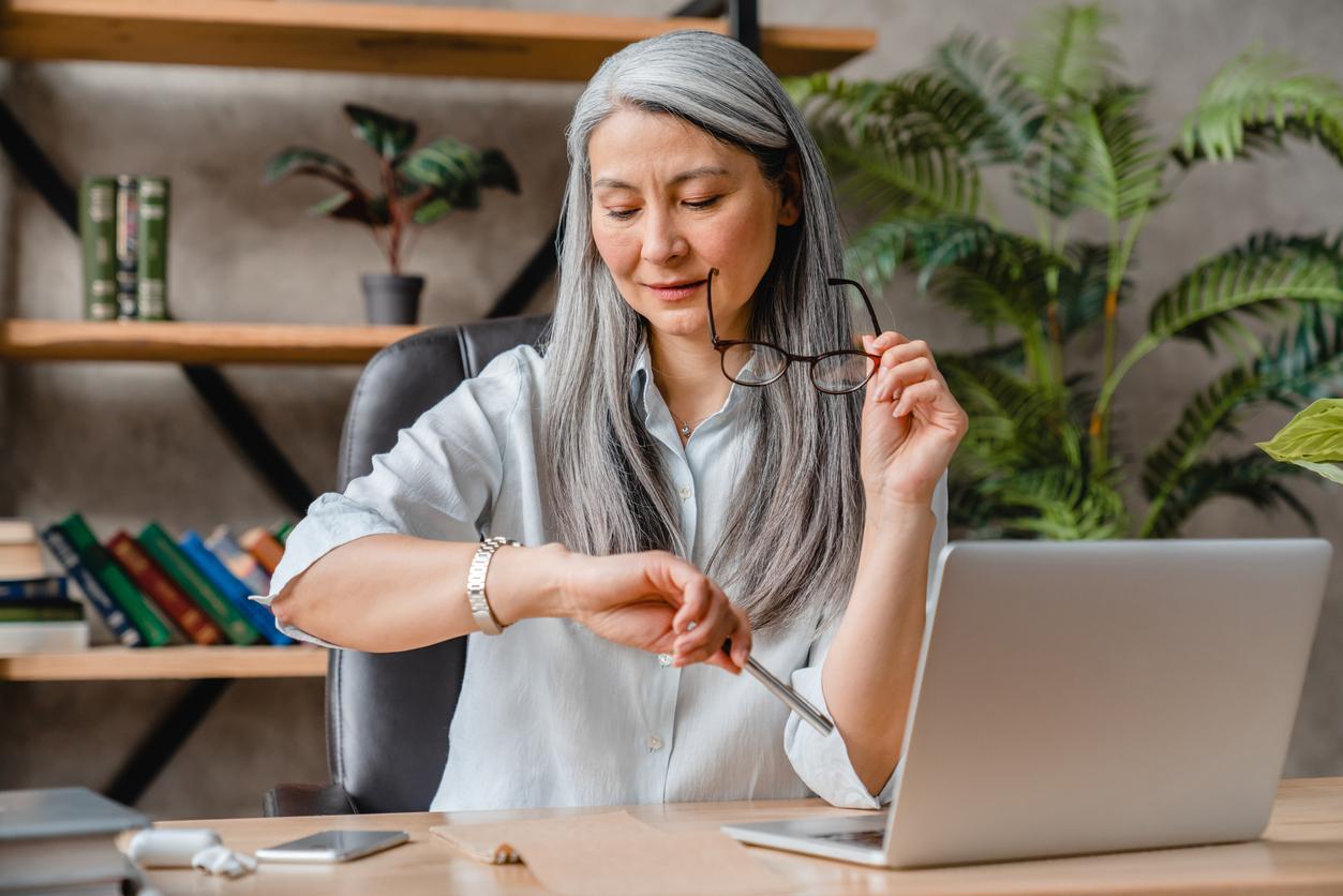 Woman looking at watch