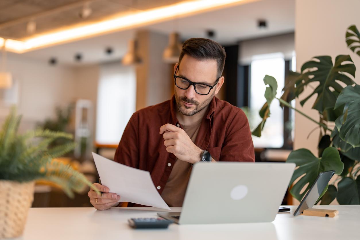 Businessman constantly working